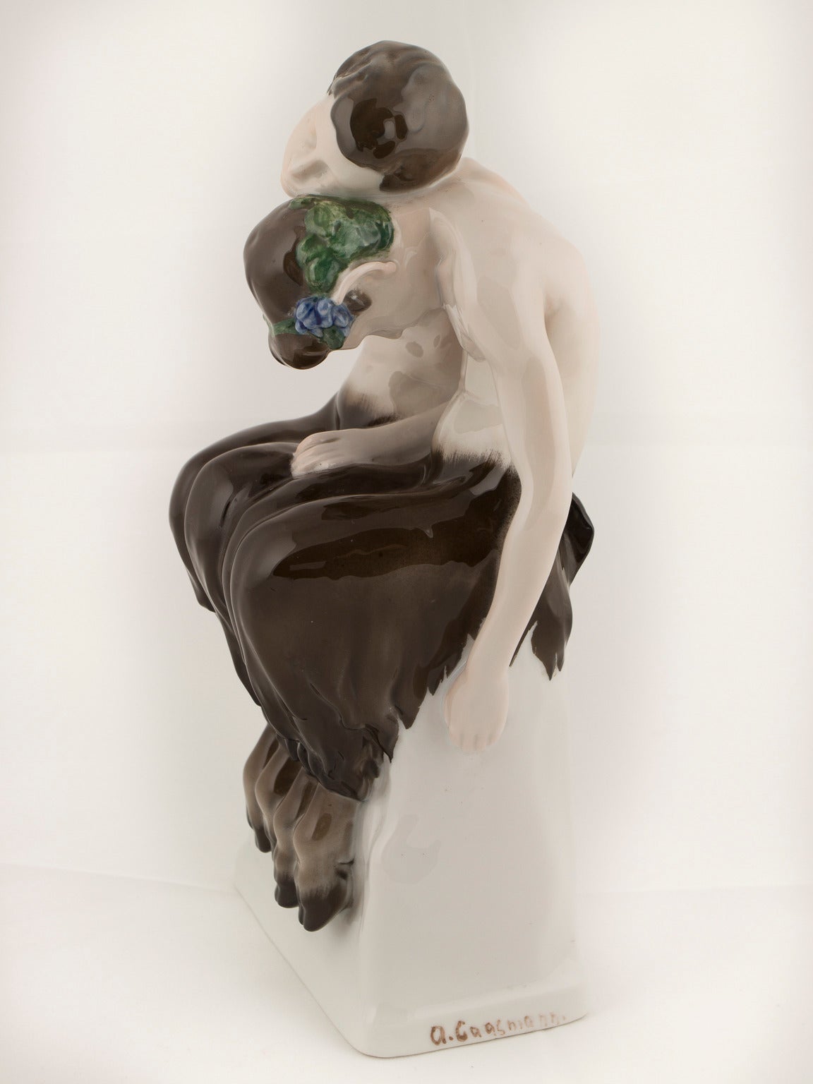 A pair of rosenthal seated fauns, circa 1930
Signed by the artist, A. Glassman to the right-hand side of the pair and bearing rosenthal mark to the base of the piece.