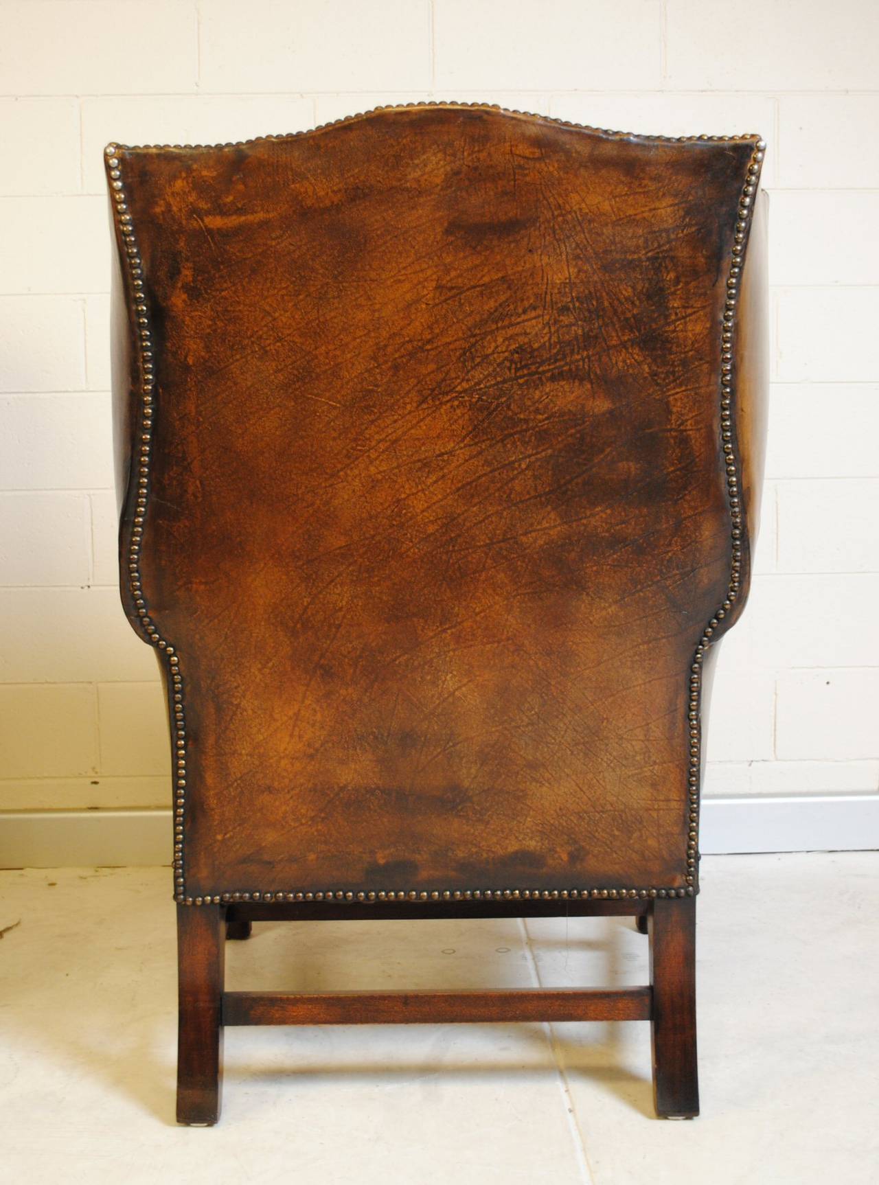 Pair of English Wingback Leather Chairs 1