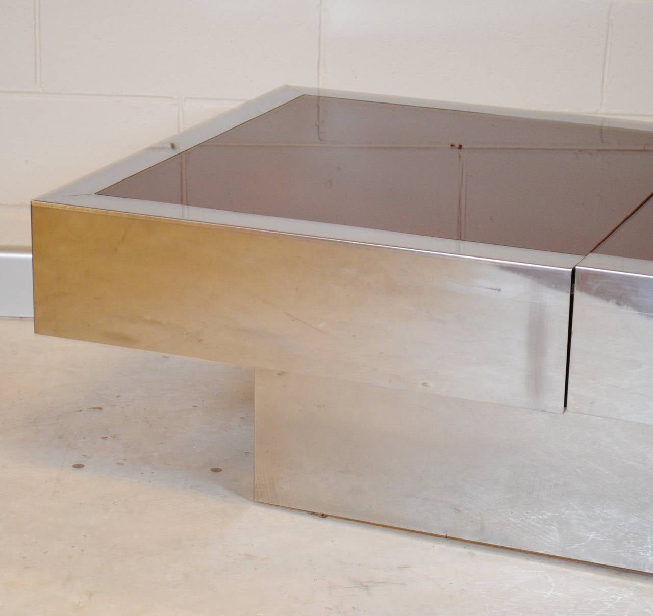 Willy Rizzo Sliding Coffee or Cocktail Table In Good Condition In Armadale, Victoria