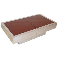 Willy Rizzo Sliding Coffee or Cocktail Table