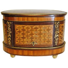 Signed Diehl Antique Mahogany and Kingwood French Cased Tantalus Set