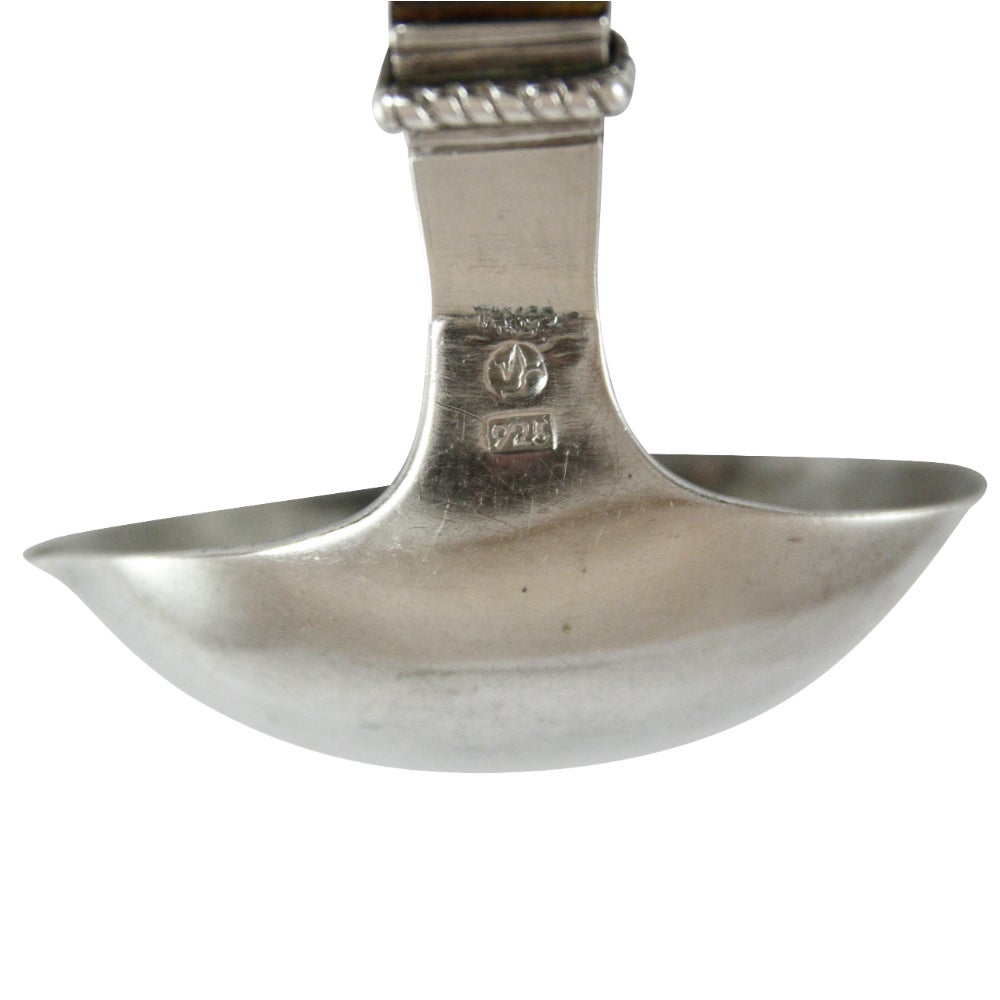 Mexican 20th Century Sterling Silver Ladle with Rosewood Handle by William Spratling For Sale