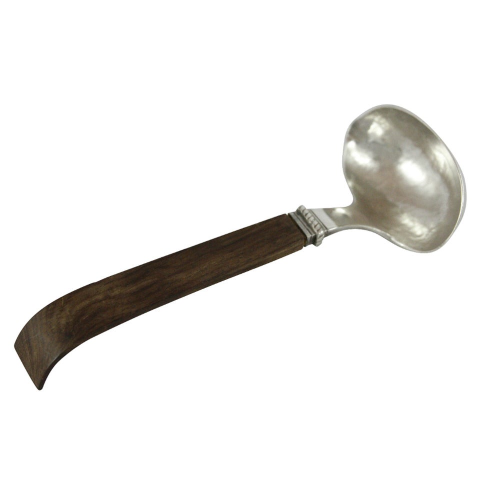 20th Century Sterling Silver Ladle with Rosewood Handle by William Spratling For Sale