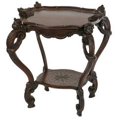 Antique Early 19th Century Carved Mahogany Service Table