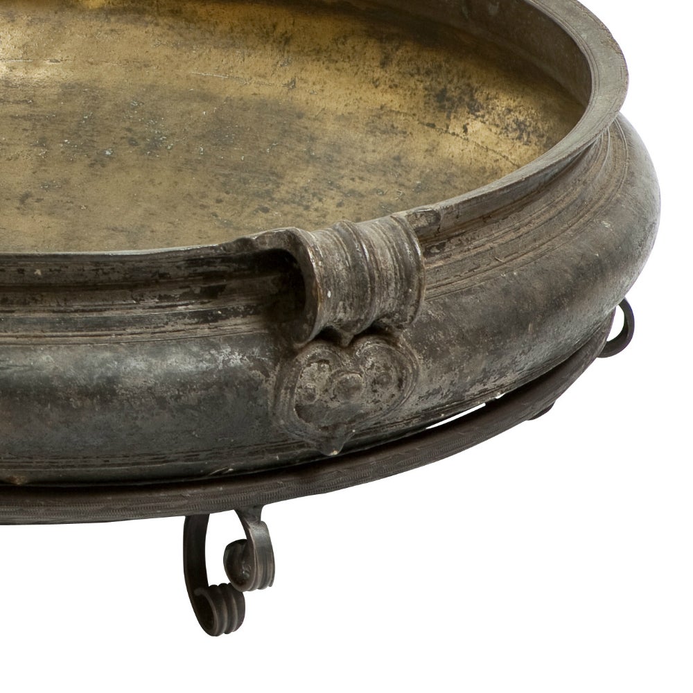 Pair of 19th Century Large Bell Metal Bronze Urli Cooking Pots