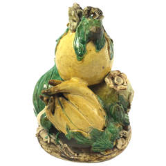 Antique Rare 17th Century Chinese Stoneware Fruit Offering