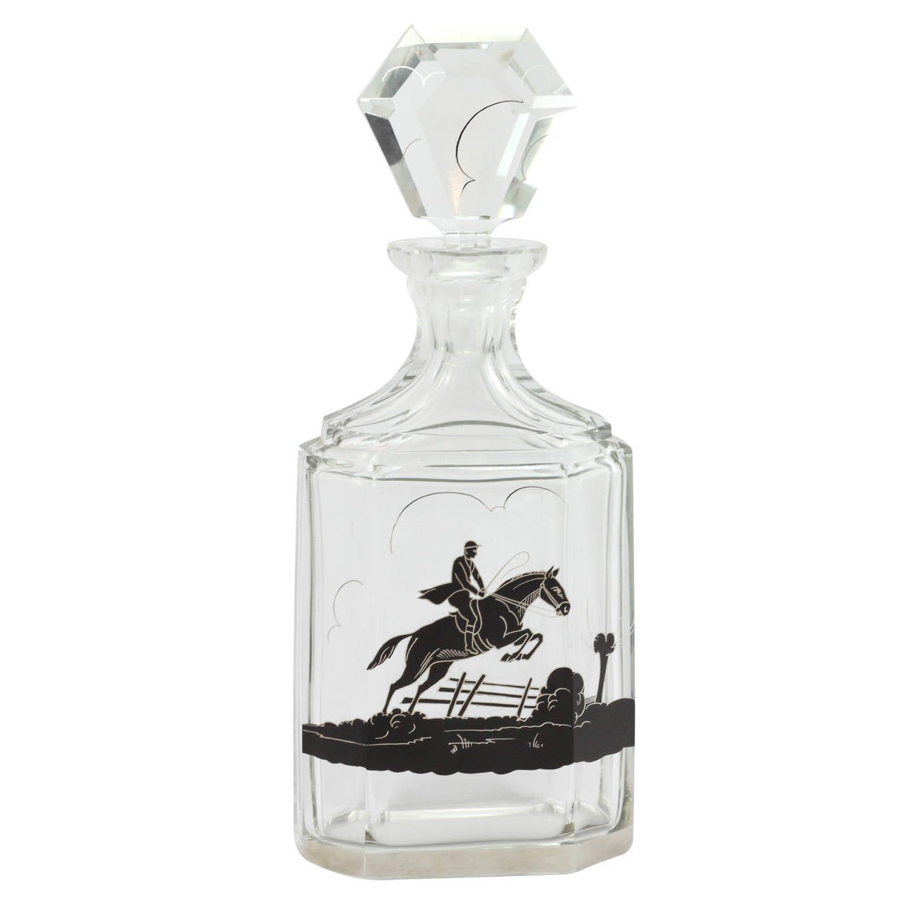 20th Century Art Deco Fox Hunt Decanter Set For Sale at 1stDibs