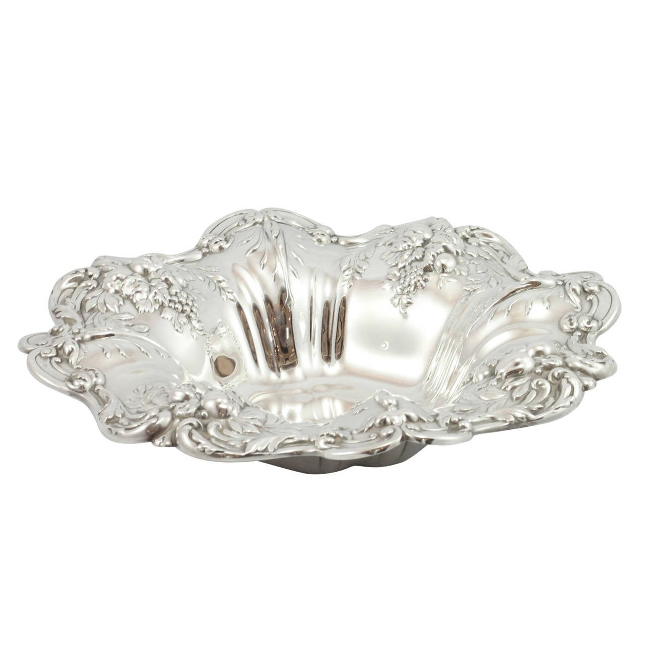 Sterling silver 'Francis I' repoussé fruit bowl by Massachusetts Company Reed & Barton. First produced 1907.