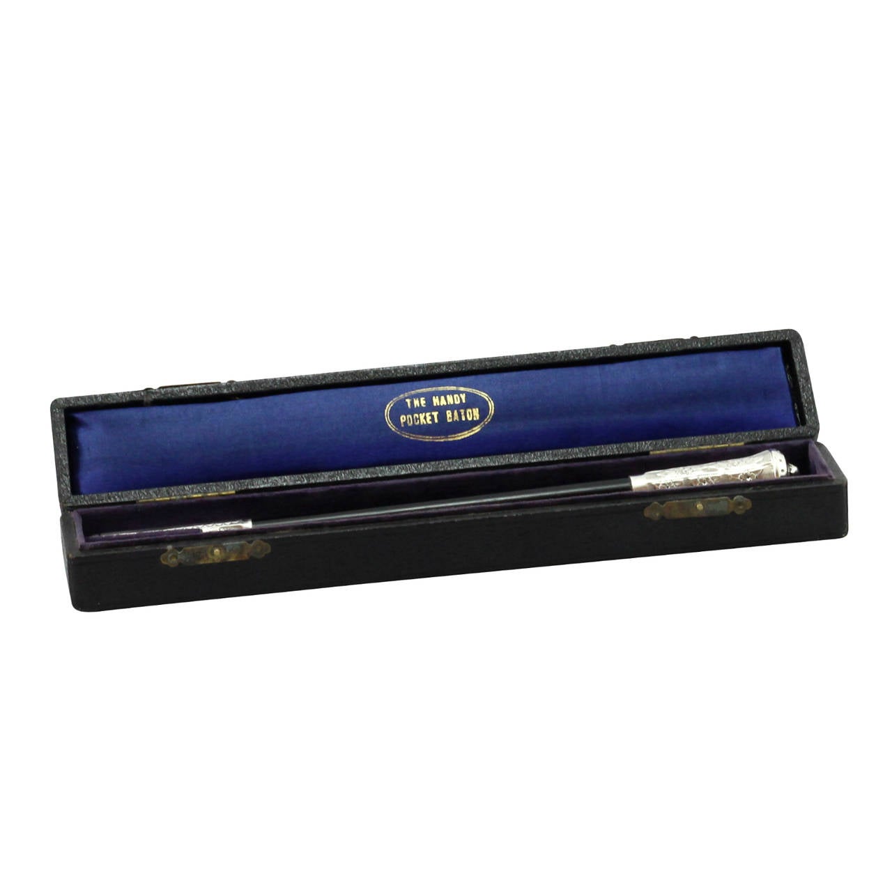 English 'The Handy Pocket Baton' an Early 20th c. Silver and Ebony Collapsable baton