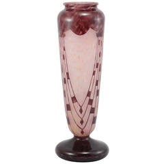 'Vase Colliers' Charles Schneider Art Deco Cameo Glass Vase