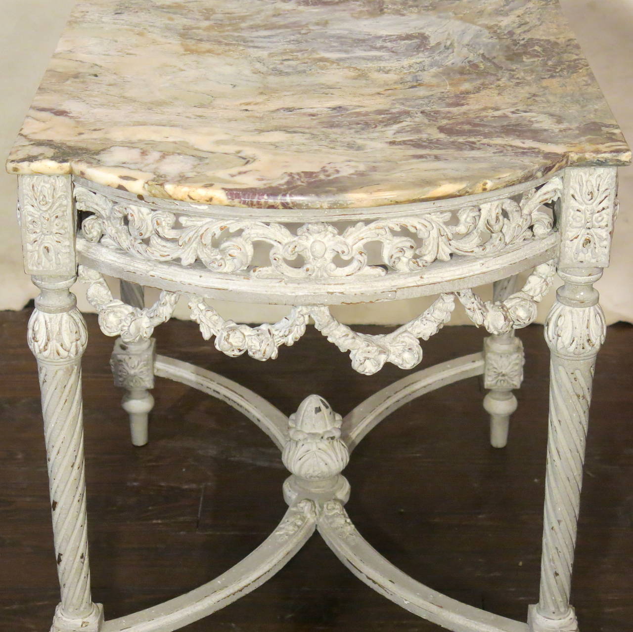 French 19th Century Louis XVI Oak and Marble Table