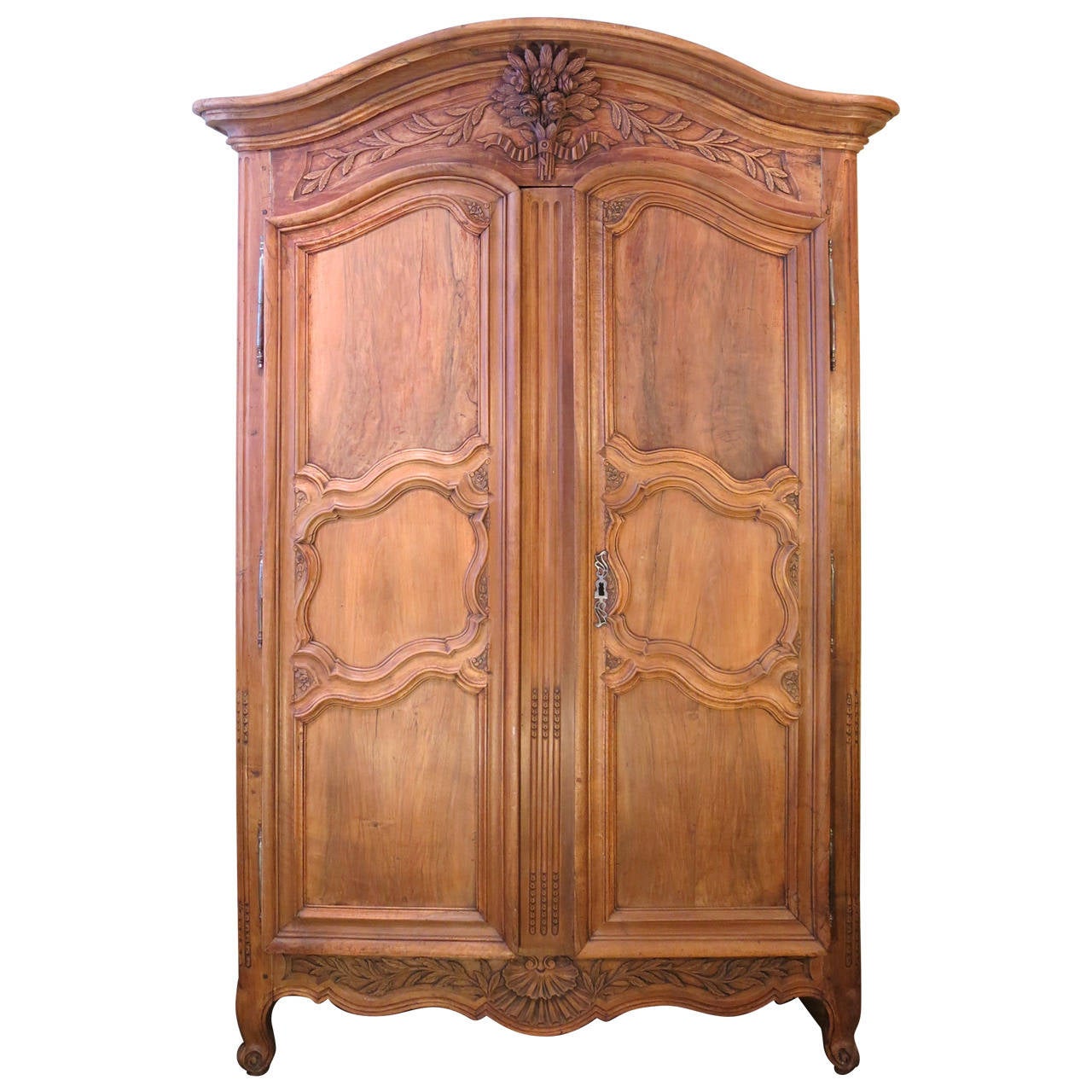 18th Century Period Regence, Louis XV Grand Walnut Armoire For Sale at