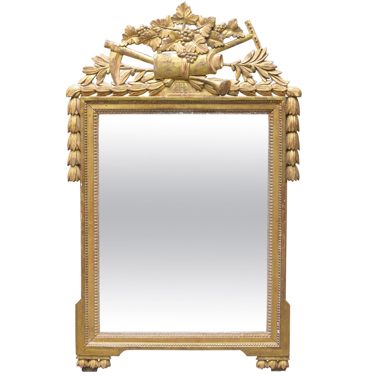 18th Century French Gilded Louis XVI Mirror For Sale