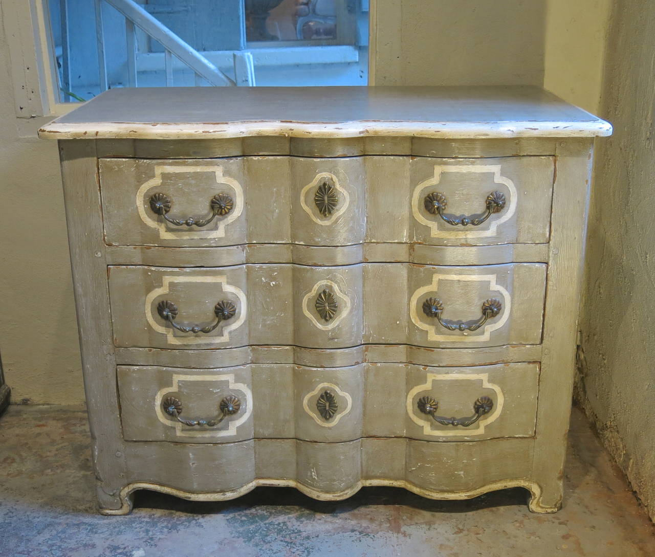 Painted 17th-18th Century Louis XIV Commode