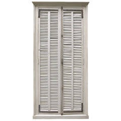 20th Century Cupboard with Doors Made of Antique Shutters