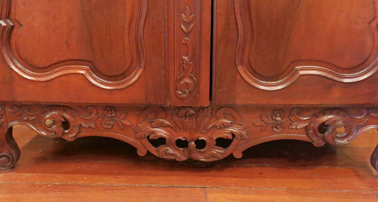 Carved 18th Century Period Regence Walnut Armoire For Sale