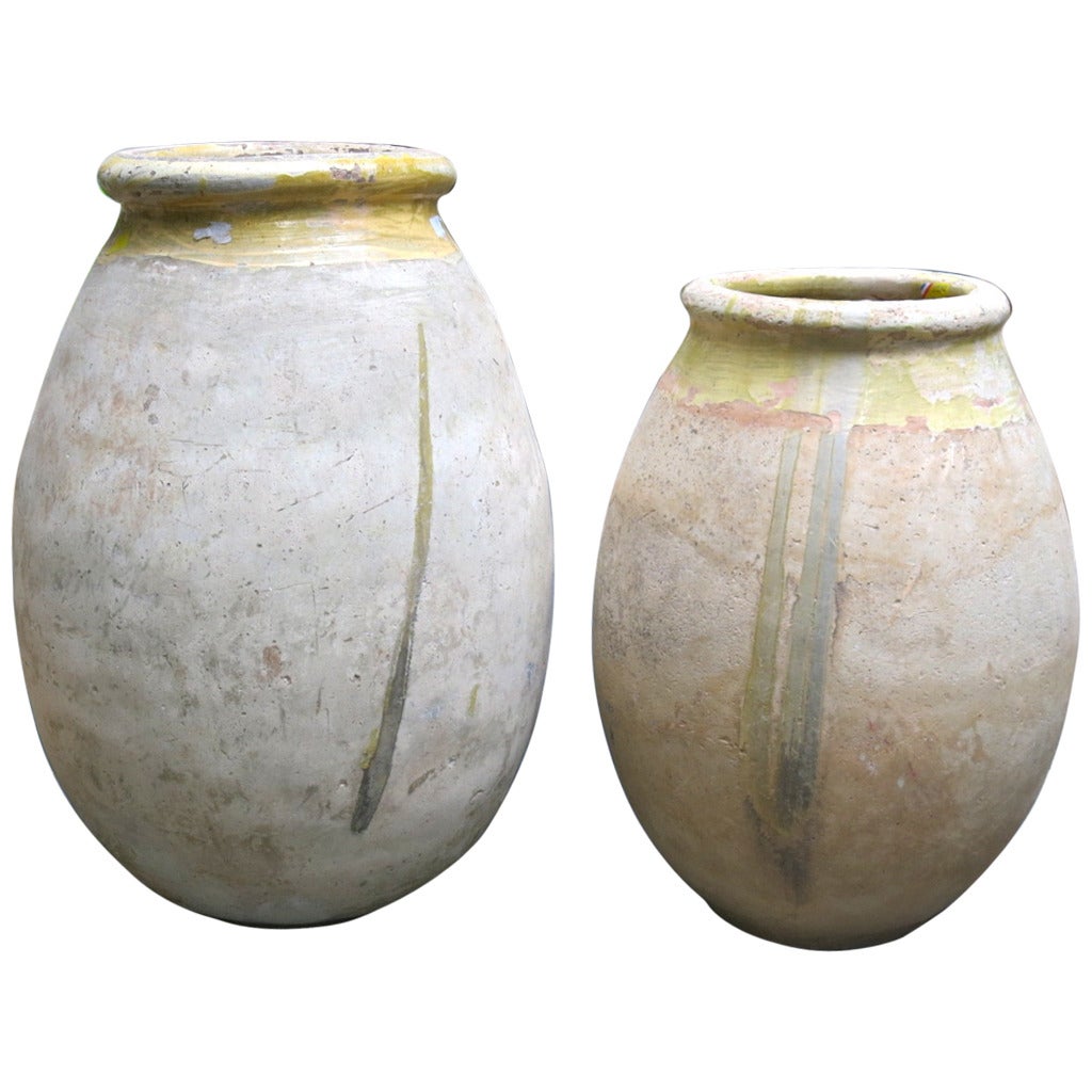 Grouping of Two Antique French Olive Jars, circa 1700 For Sale