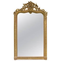 18th Century Louis XV Gilded Mirror with Cartouche 18th Century Louis XV Gilded Mirror with Cartouche