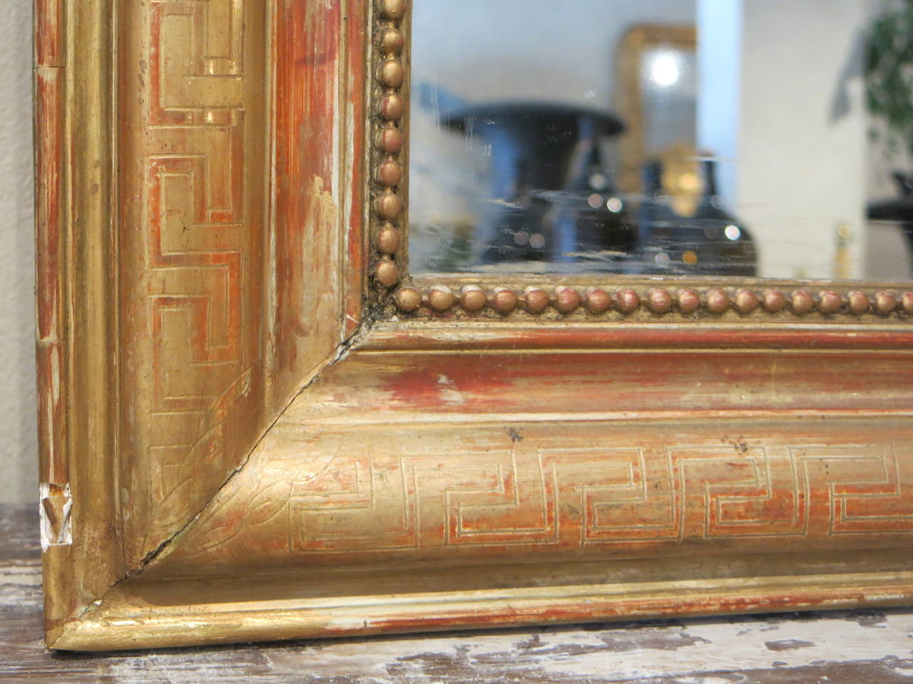 Carved 19th Century Gilded Louis XV Mirror with Cartouche