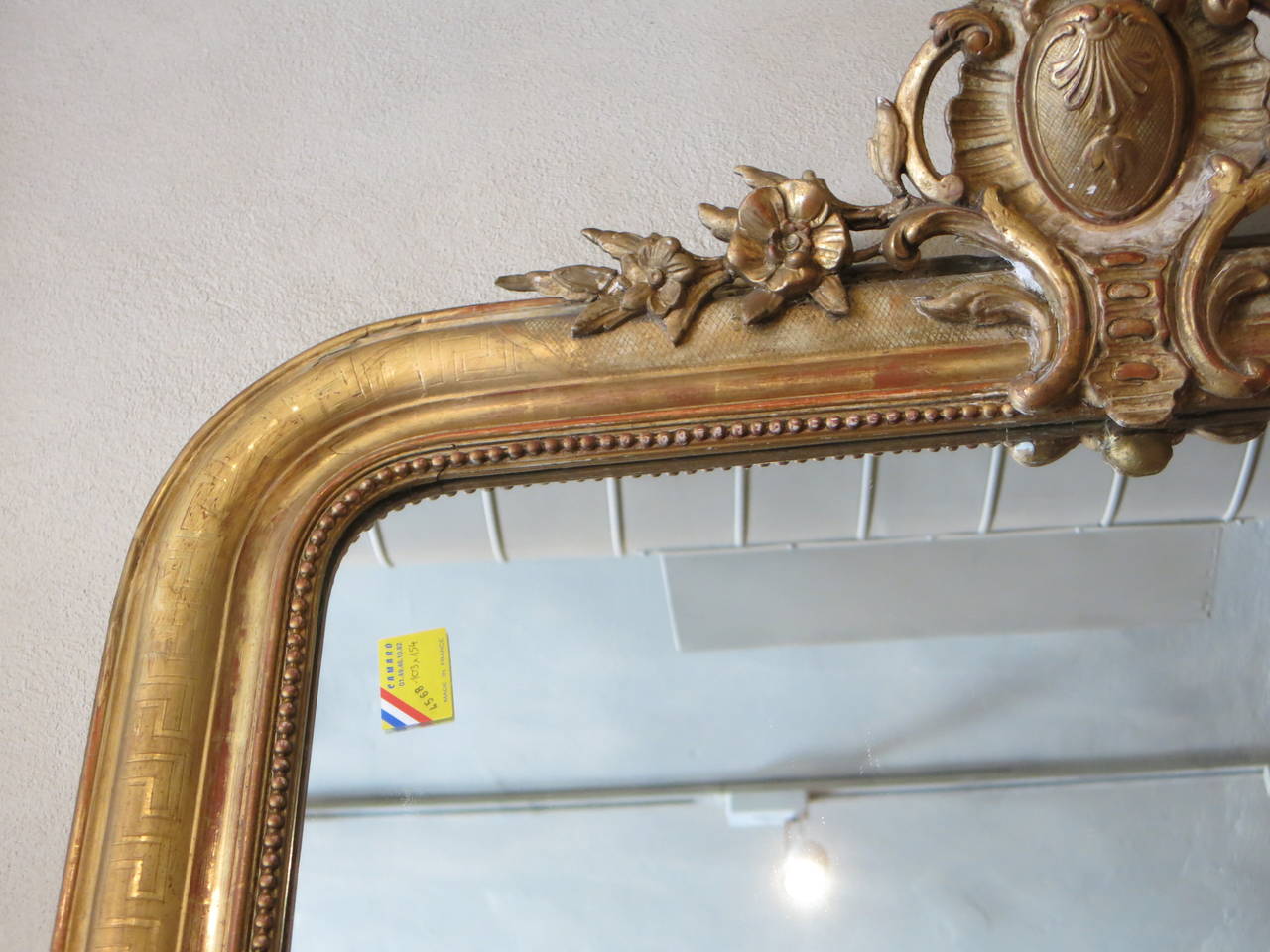 19th Century Gilded Louis XV Mirror with Cartouche In Good Condition In New Orleans, LA