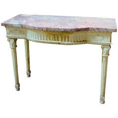 18th Century Louis XVI Walnut Console with Marble Top