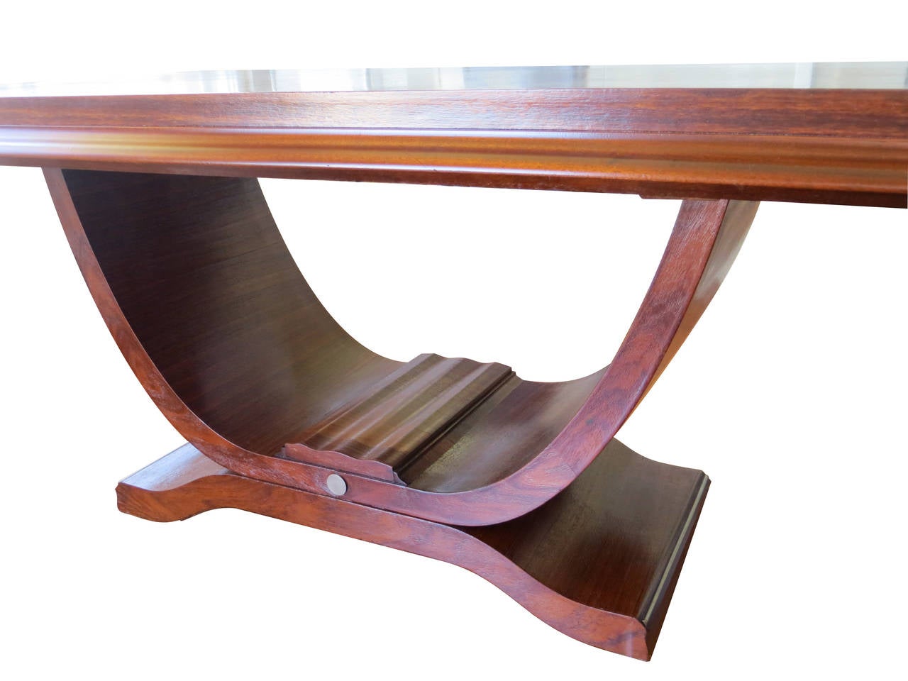 French Art Deco Rosewood D-Shape Dining Table