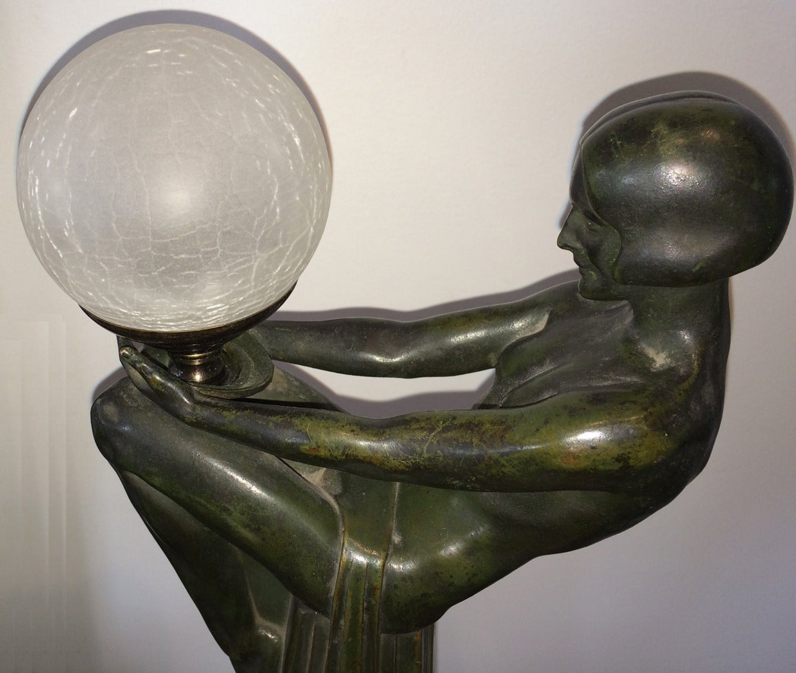 French Max Le Verrier Bronze Enigme Lamp In Excellent Condition In Daylesford, Victoria