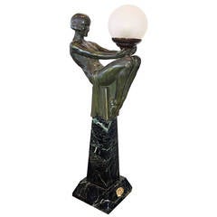 French Max Le Verrier Bronze Enigme Lamp