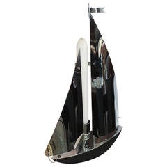 Mid Century Chrome and Steel Yacht Sailboat Table Lamp