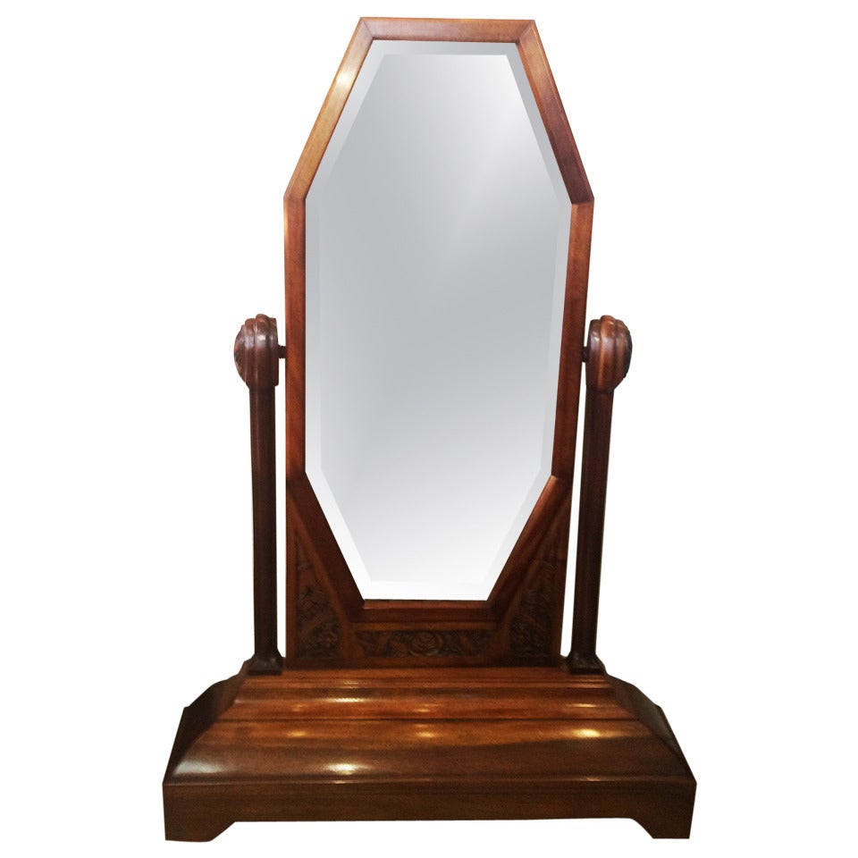 Art Deco French Cheval Floor Standing Mirror For Sale