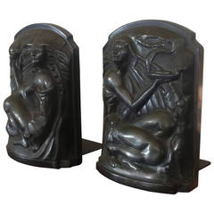 Art Deco Bronze Pieces from the Farmers Trust Building New York as Bookends