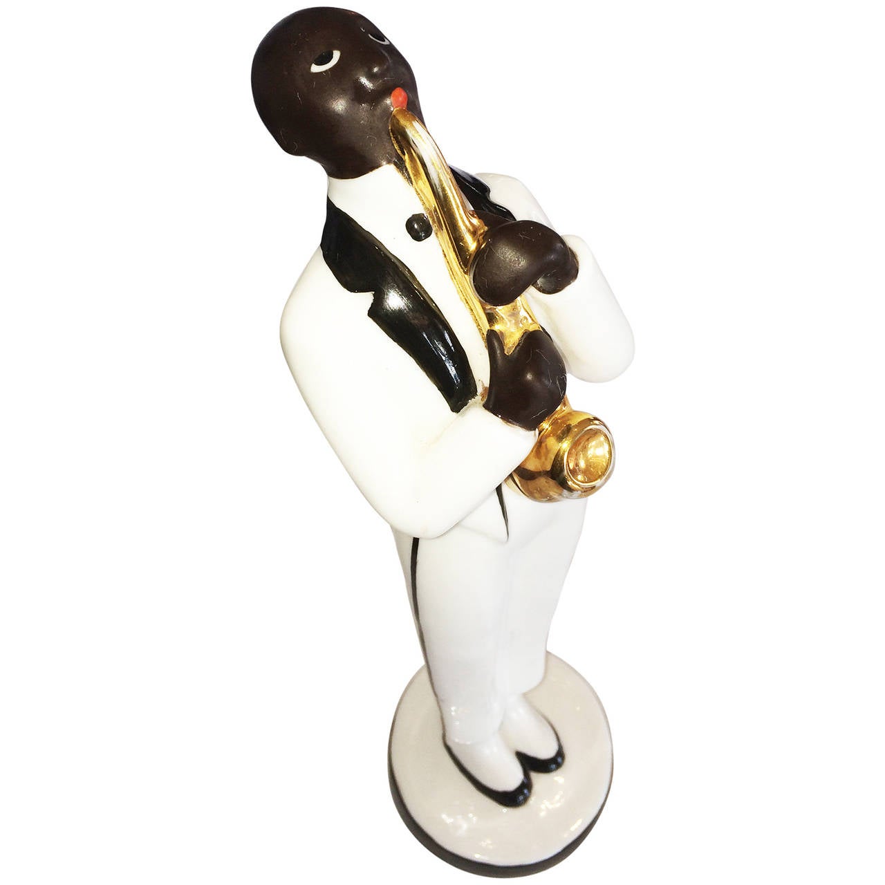 Art Deco French Jazz Age Saxophone Player by Robj For Sale