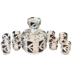 Art Deco Karl Pald Decanter Liqueur Set with Eight Glasses