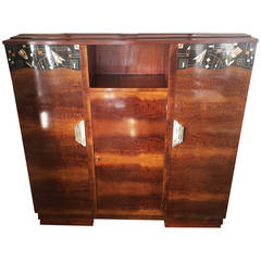 Art Deco Bibliotheque or Bookcase inlaid in Egyptian Revival style