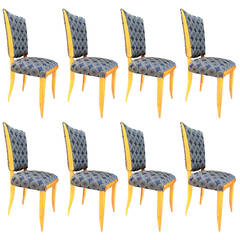 Set of 8 French Art Deco dining chairs