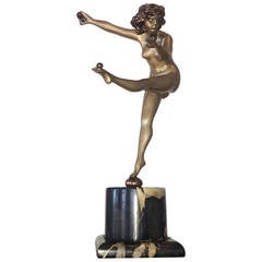 Art Deco Cold Painted Bronze by Colinet