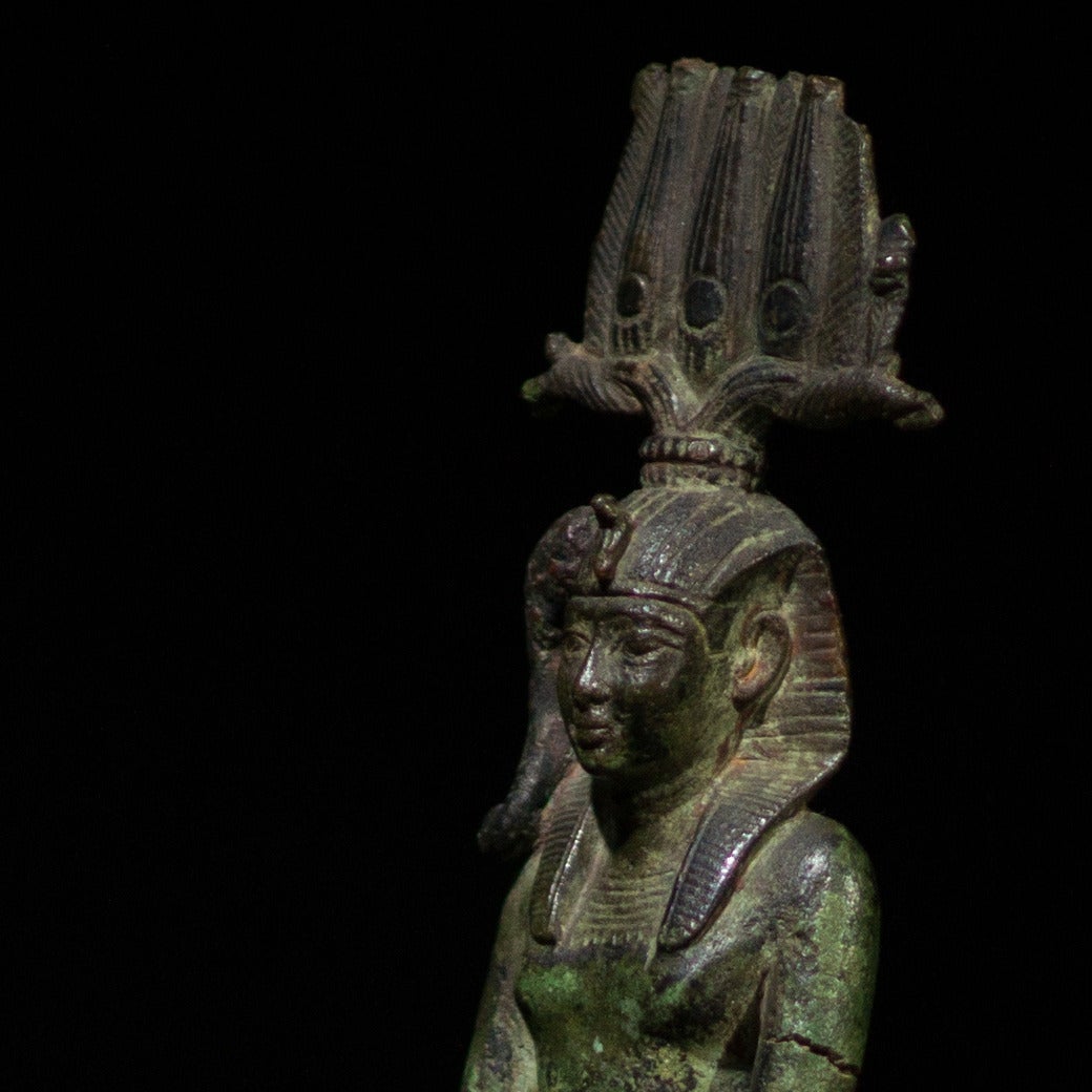 Egyptian Bronze of a Seated Harpokrates-Somotous, 26th-30th Dynasty, 664-342 BC