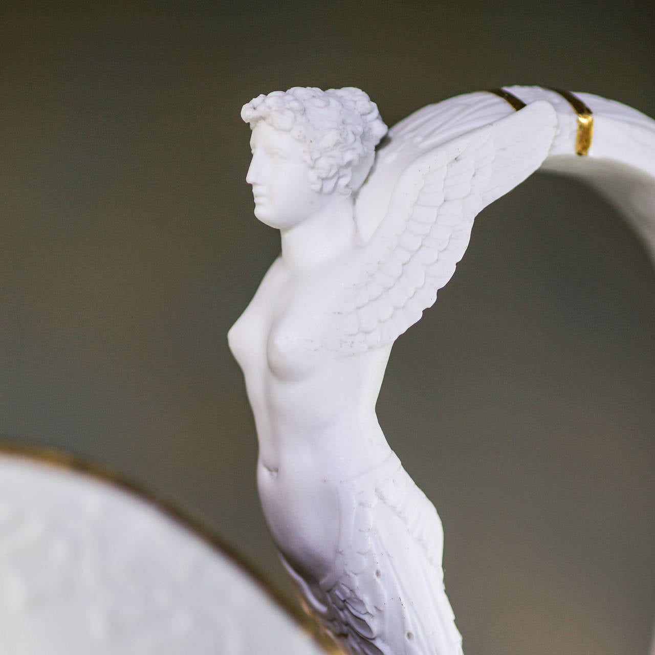 Early 19th Century Dagoty Empire Biscuit Porcelain Ewer with a Nymph Handle, circa 1805