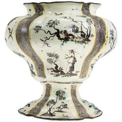 Italian Maiolica Vase, Chinoiseries & Italianate Decoration, Albisola