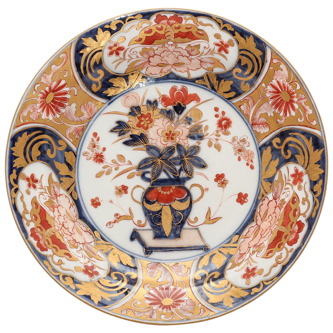Meissen Imari Plate, Vase Pattern, circa 1740