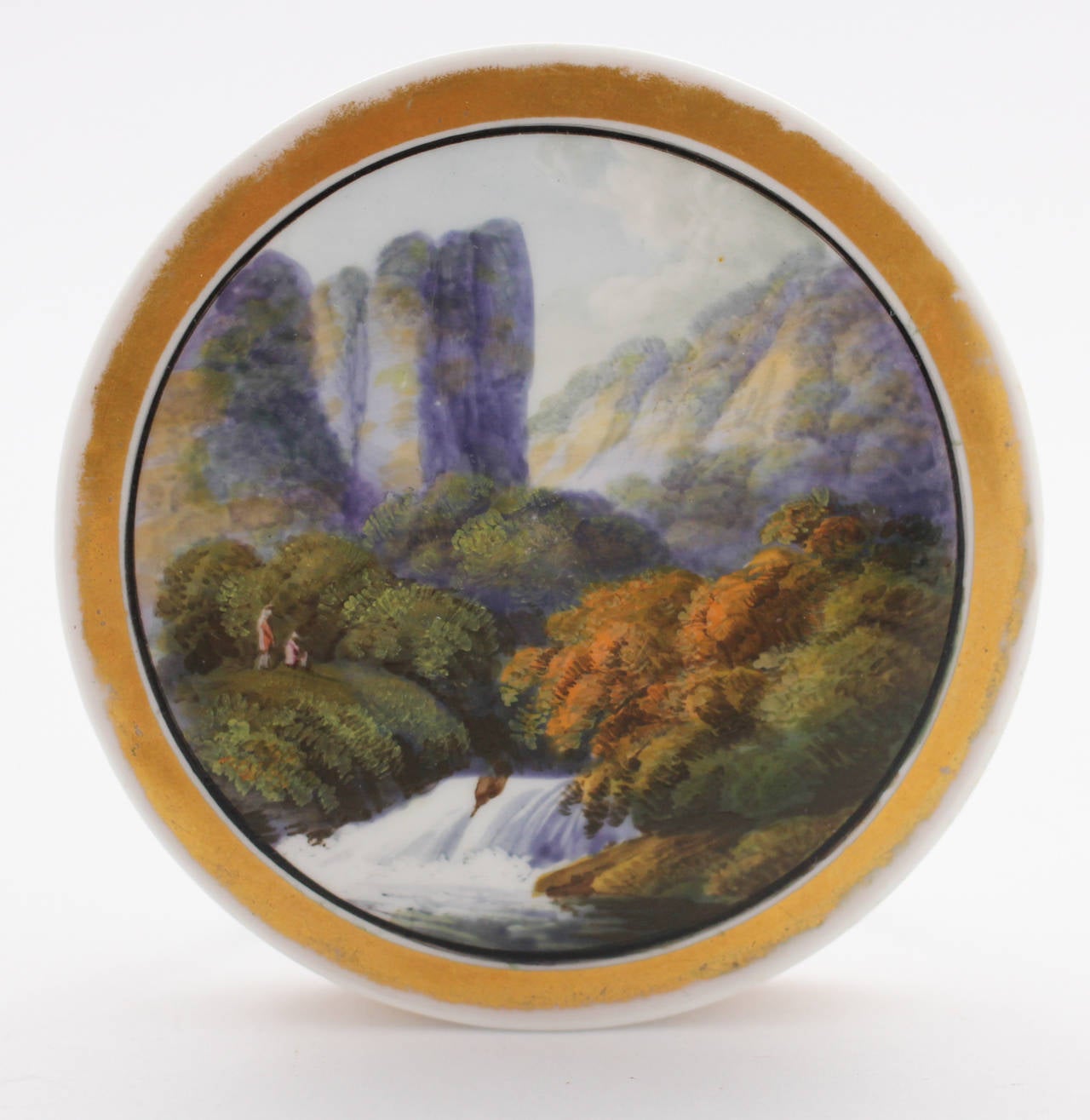 Rockingham Snuff Box, Landscapes Attributed to William Willis Bailey, circa 1835 In Good Condition For Sale In Geelong, Victoria