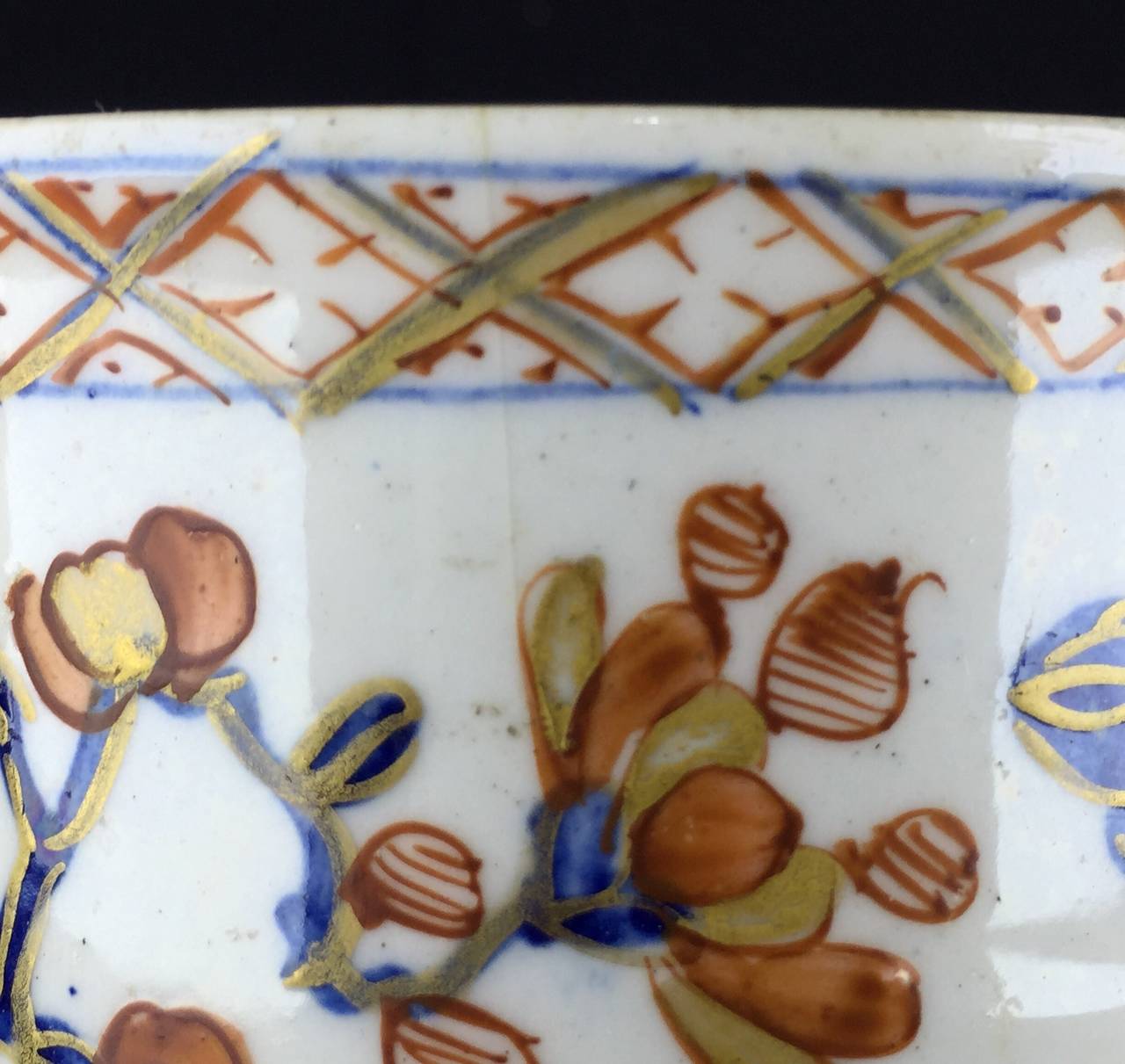 Mid-18th Century Bow Tankard in the Imari Palette, Blue 'I' Mark, circa 1760