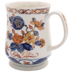 Antique Bow Tankard in the Imari Palette, Blue 'I' Mark, circa 1760