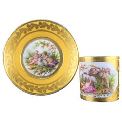 Sèvres Coffee Cup and Saucer with Cherubs and Children, 18th Century