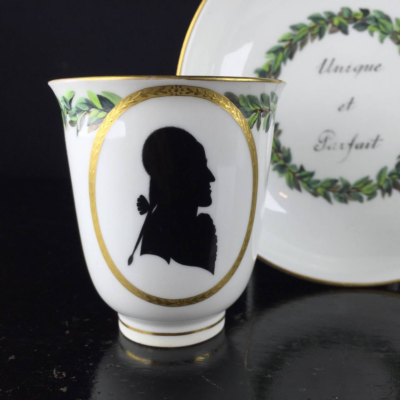Vienna Coffee Cup and Saucer, Silhouette ‘Unique et Perfait’, circa 1790