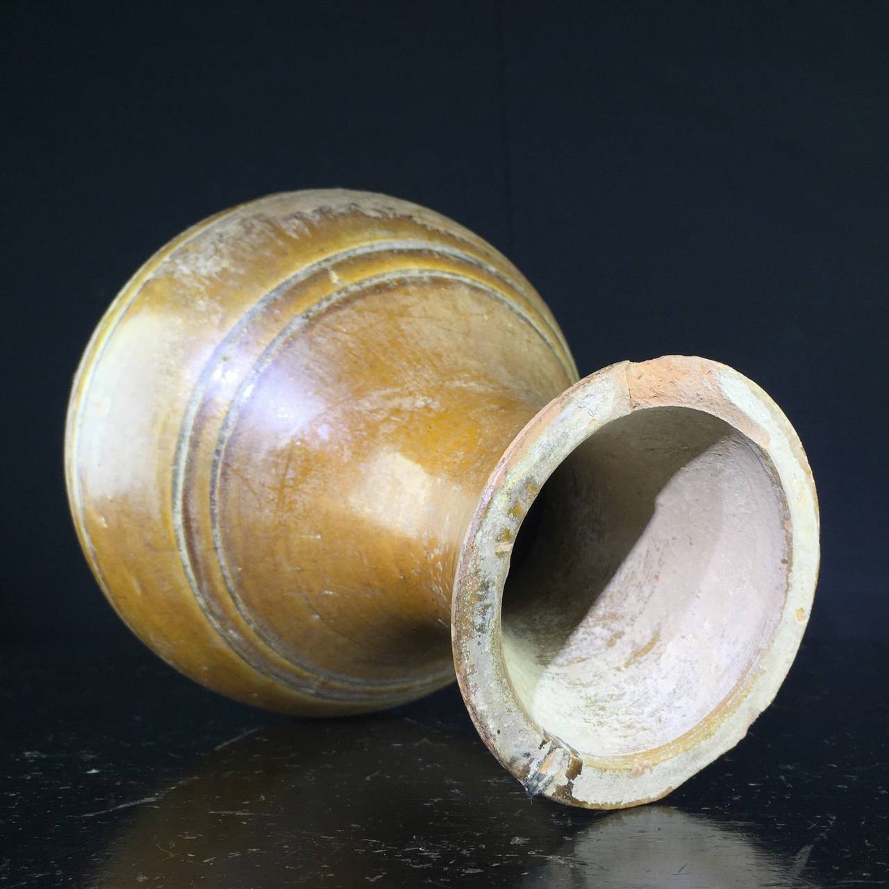 Pottery Chinese amber glaze Hu, Eastern Han Dynasty 25-221 AD