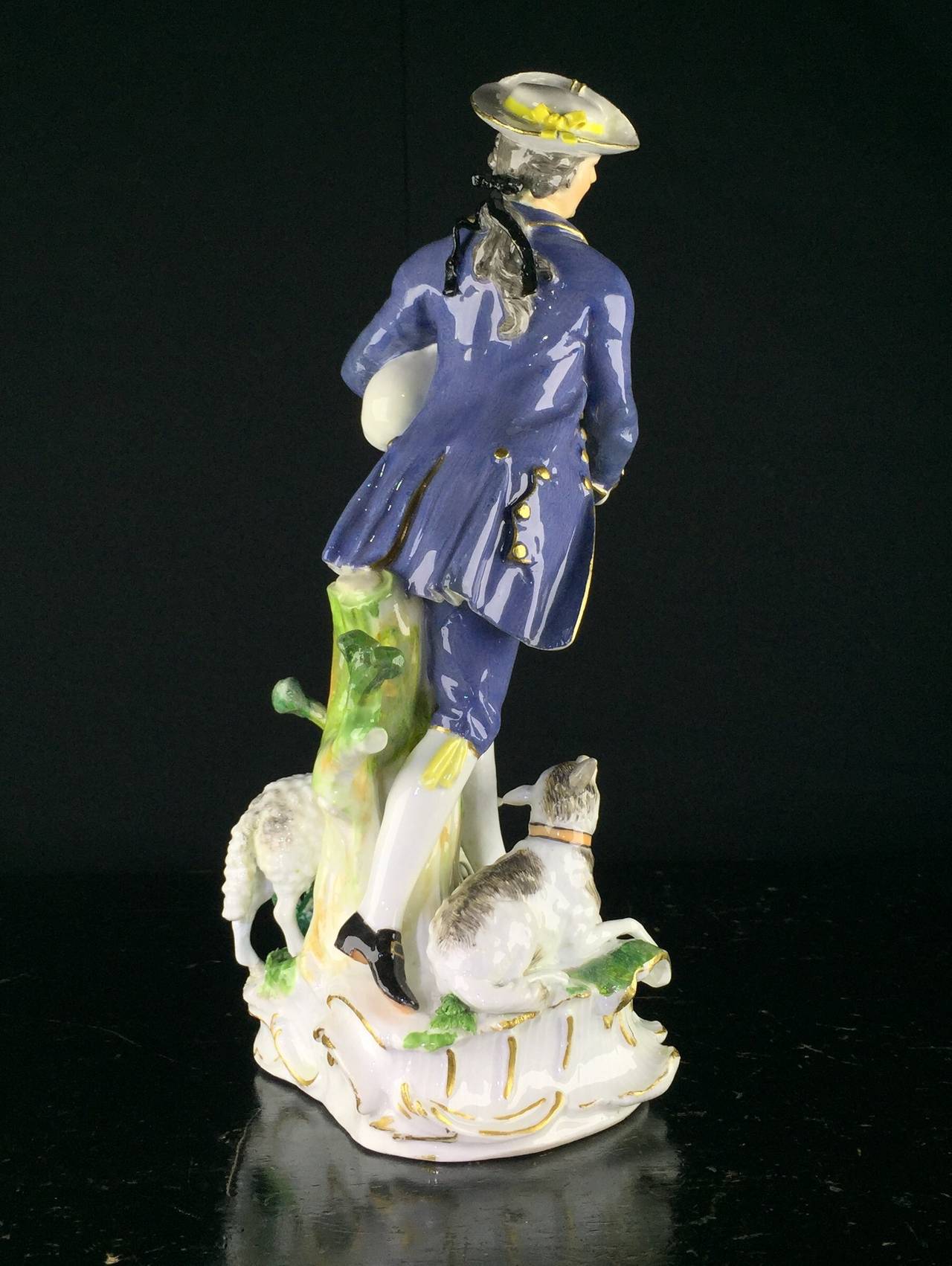 Rococo Meissen Figure of a Piping Shepherd, J.J. Kandler, circa 1755 For Sale