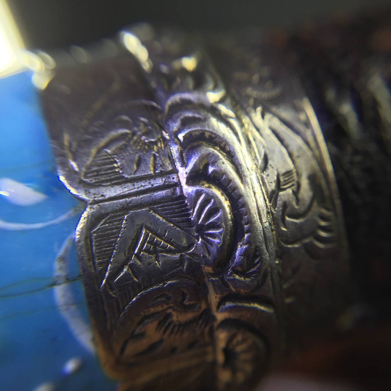 English Cane Walking Stick, Enamel, Silver Gilt Italian Micro Mosaic, circa 1780 2