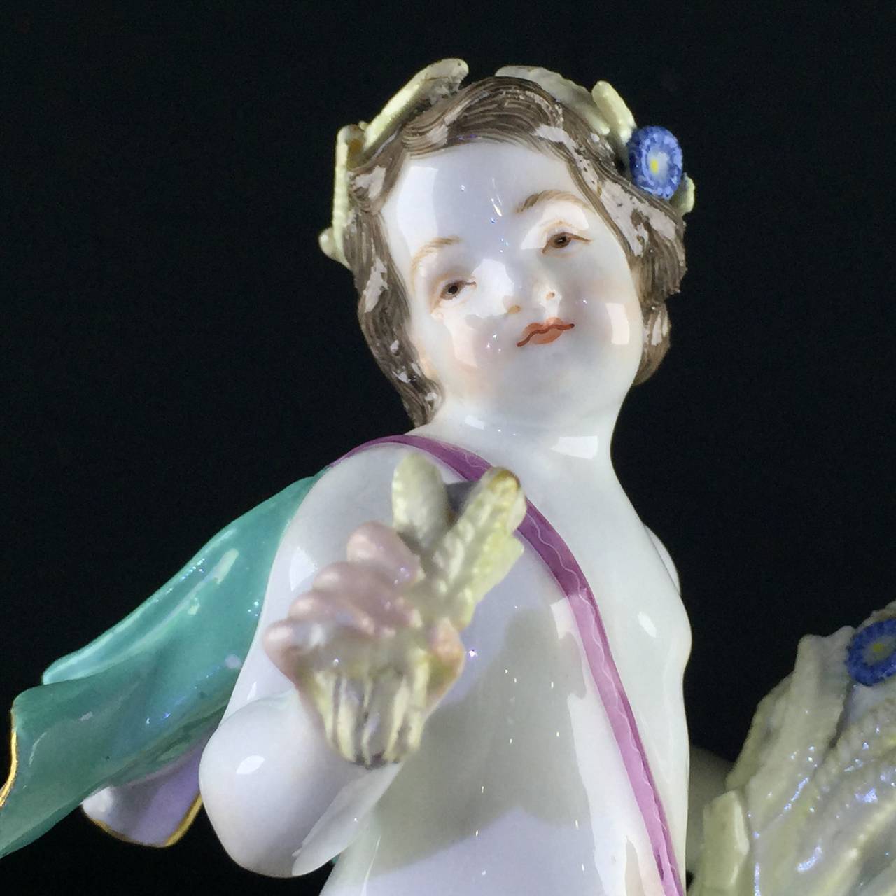 Meissen 'Summer' Figure of a Boy with Wheat, circa 1755 In Good Condition In Geelong, Victoria