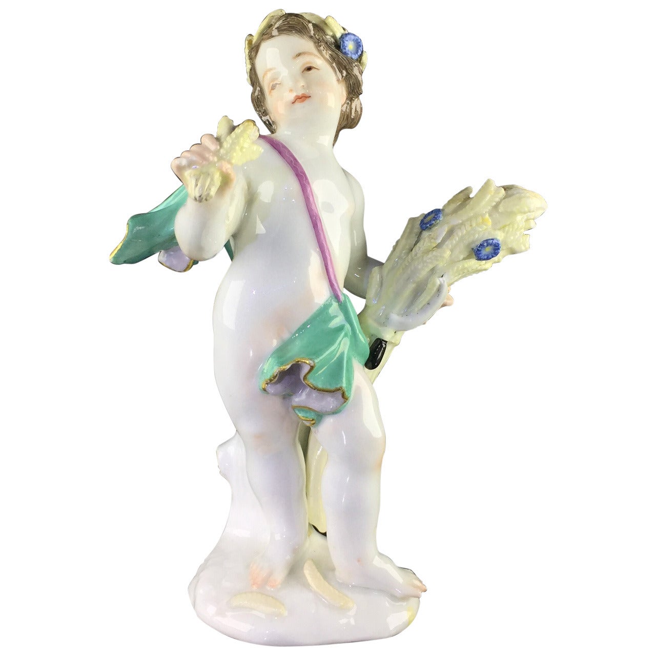Meissen 'Summer' Figure of a Boy with Wheat, circa 1755